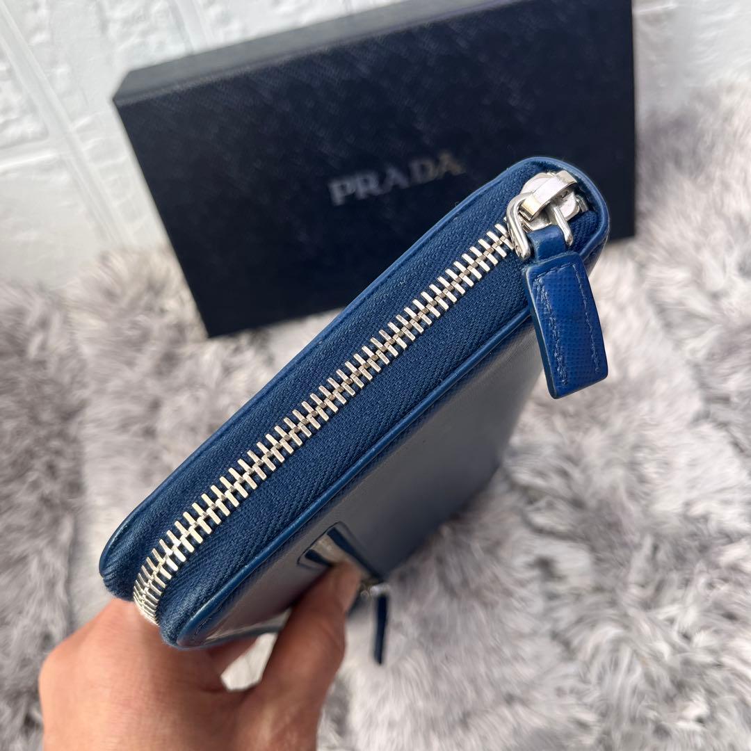 良品✨PRADA 大大容量 オーガナイザー サフィアーノ ラウンドジップ