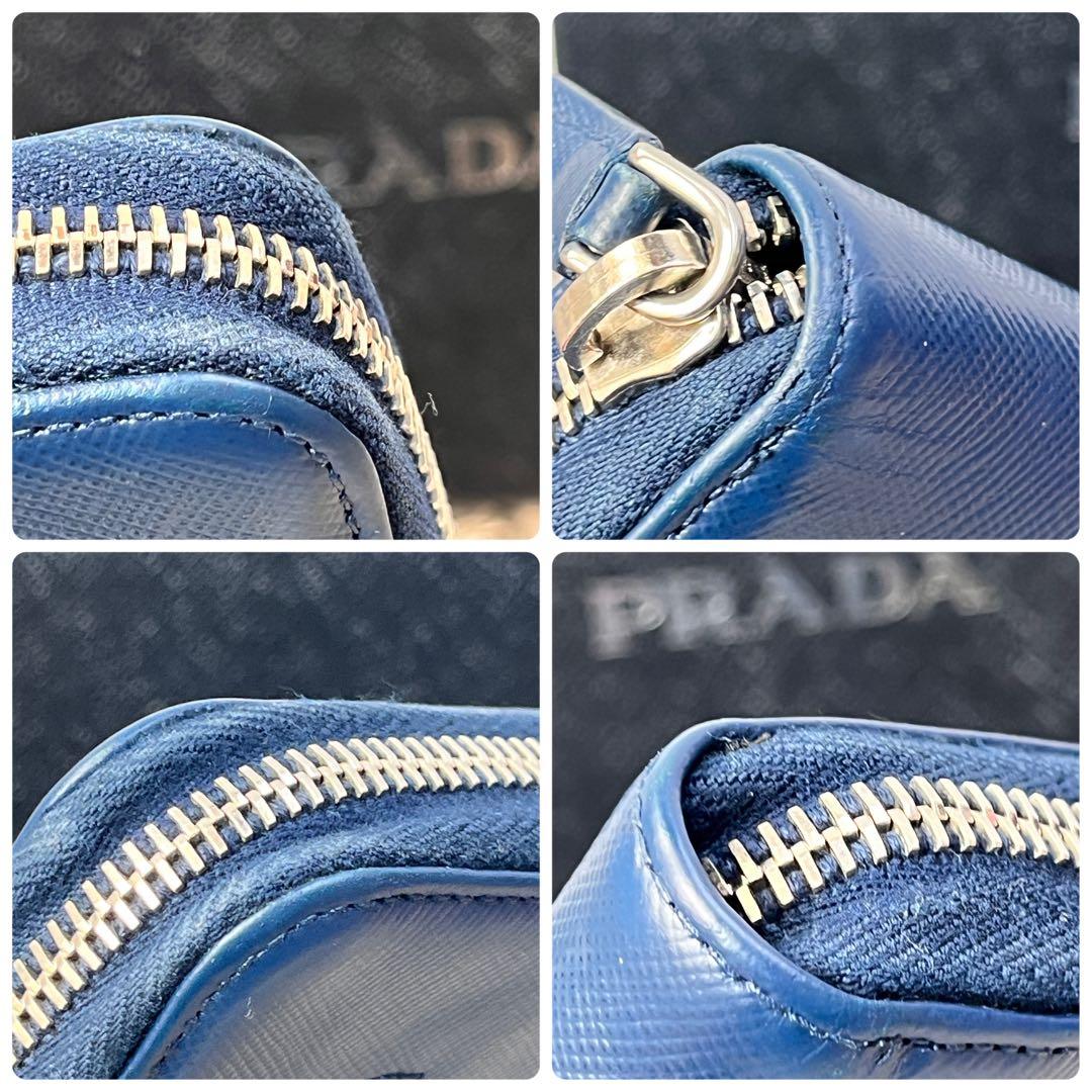 良品✨PRADA 大大容量 オーガナイザー サフィアーノ ラウンドジップ