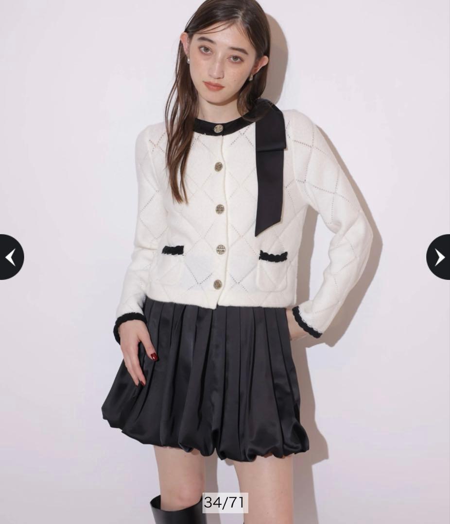 ほぼ新品 Rirandture Ribbon Knit Jacket - メルカリ