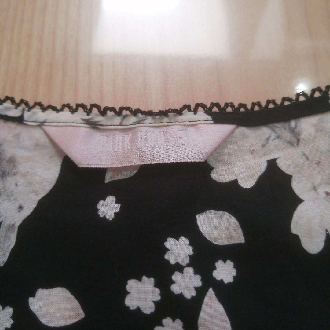 ピンクハウス レア 桜サクラ うさぎ チュニック ノースリーブ 黒 お花