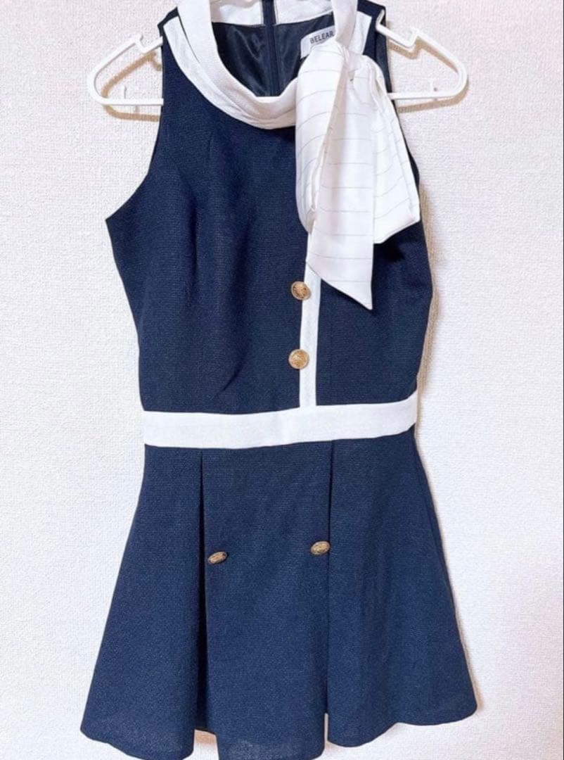 ベリアミミ BELEAR MIMI アメスリツイードミニワンピース ネイビー