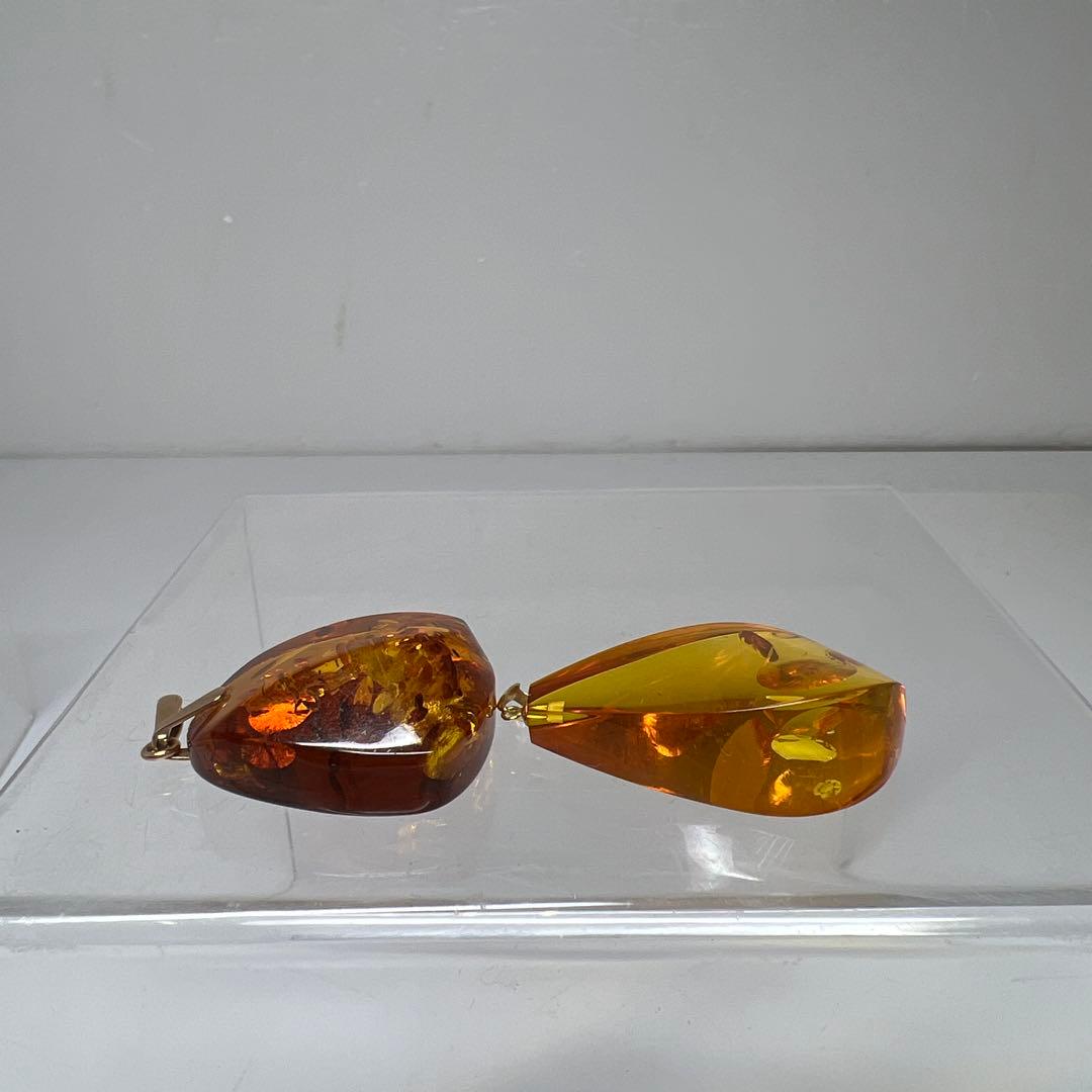 K18刻印 583刻印 本琥珀ネックレストップ2点15g トヒチサ - メルカリ
