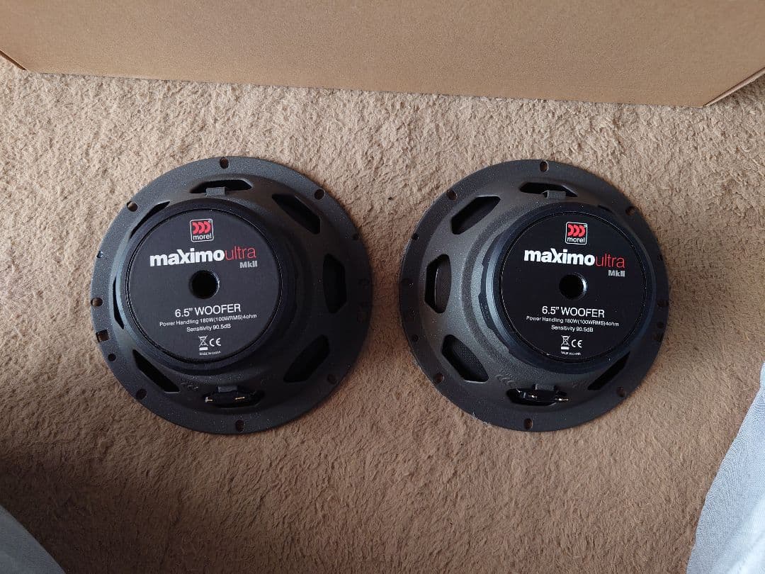 MOREL MAXIMO ultra 6.5インチスピーカ、デッドニングセット品 モレル MOREL MAXIMO ULTRA 602 HE 16.5cm スピーカーとツィーターの