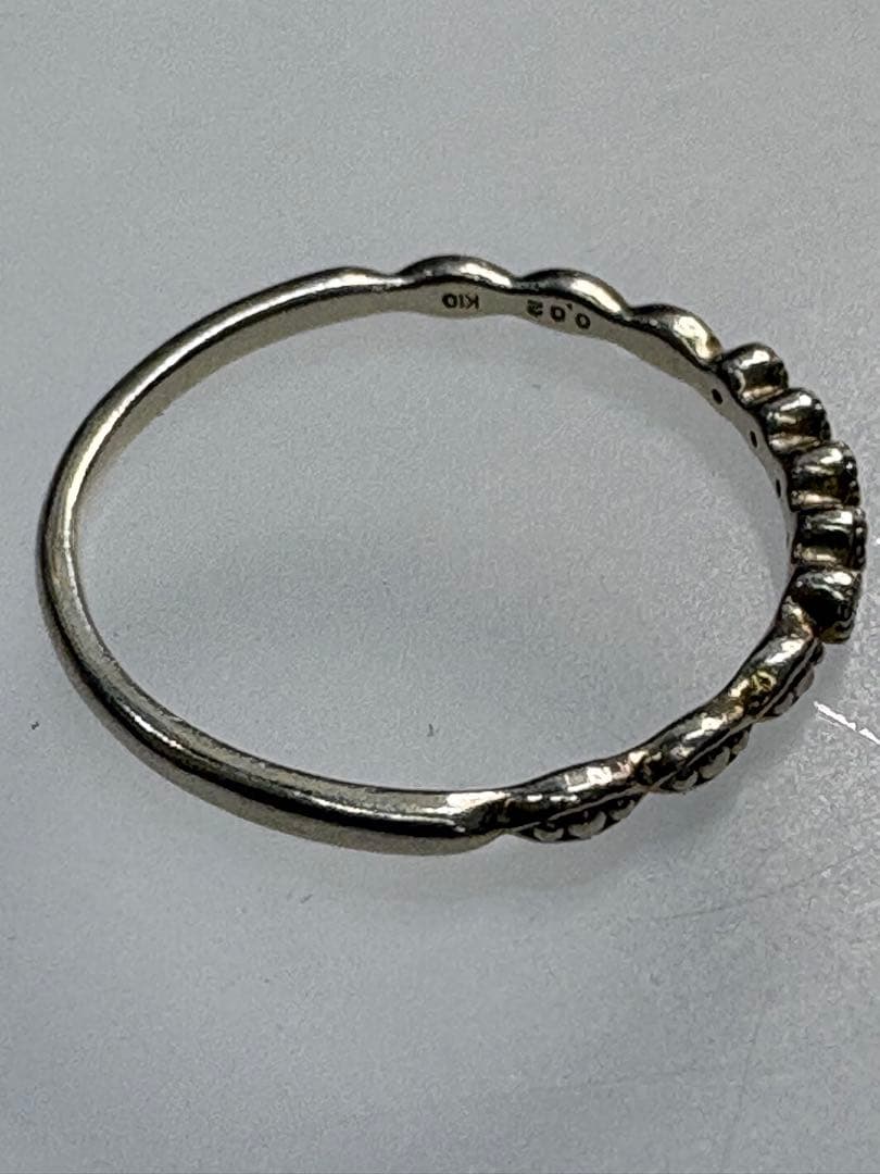 アガット・k10ダイヤリング・13号・1.2g・中古品