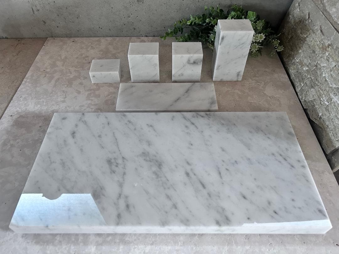 この様専用】天然白大理石ブロック・プレート○6点セット○巾木2枚