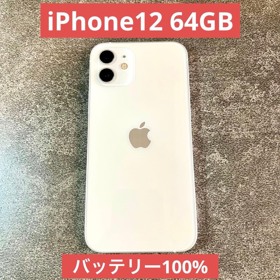 「極美品」iPhone 12 64G バッテリー100% Apple iPhone 12 ブルー 64GB SIMフリー バッテリー100% 美品 スマホ