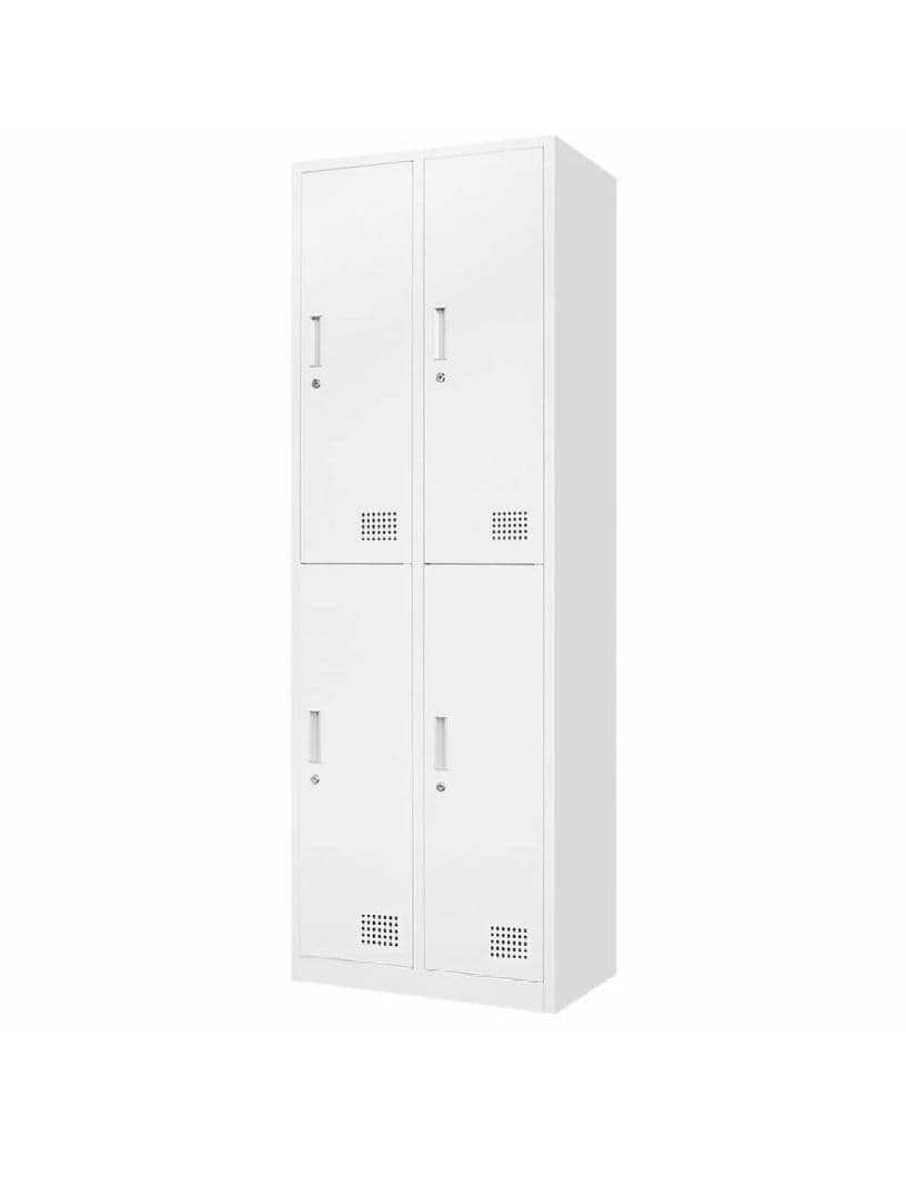 ホワイト 4段オフィスロッカー 送料無料】 4人用 スチールロッカー 鍵付き ホワイト 業務用 幅900