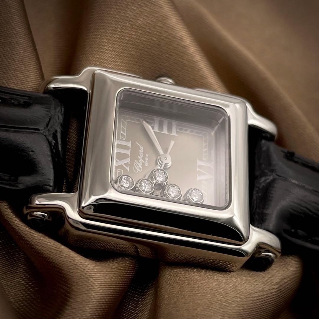 T157 ショパール ハッピースポーツ 5Pダイヤ 8892 クオーツ 箱付き