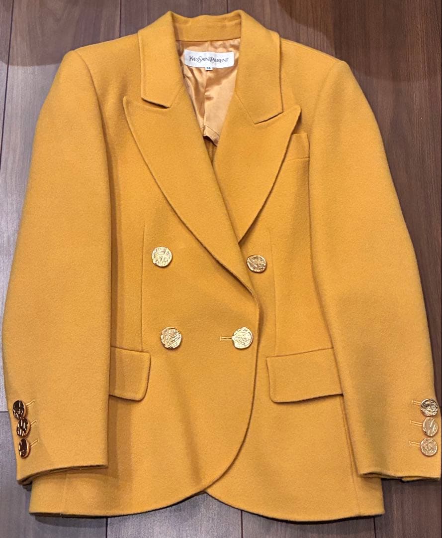 Yves Saint Laurent イエローテーラードジャケット コート 36 Yves