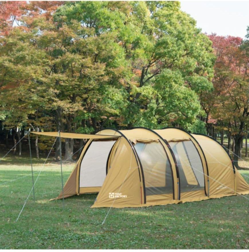 テントファクトリー フォーシーズントンネル2ルームテントL ベージュ