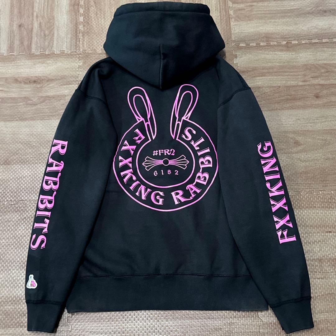 入手困難】 #FR2 フーディ ジップパーカー 梅 ブラック ピンク 限定