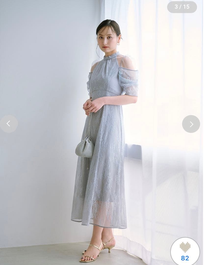 snidel デザインスリーブレースドレス - メルカリ