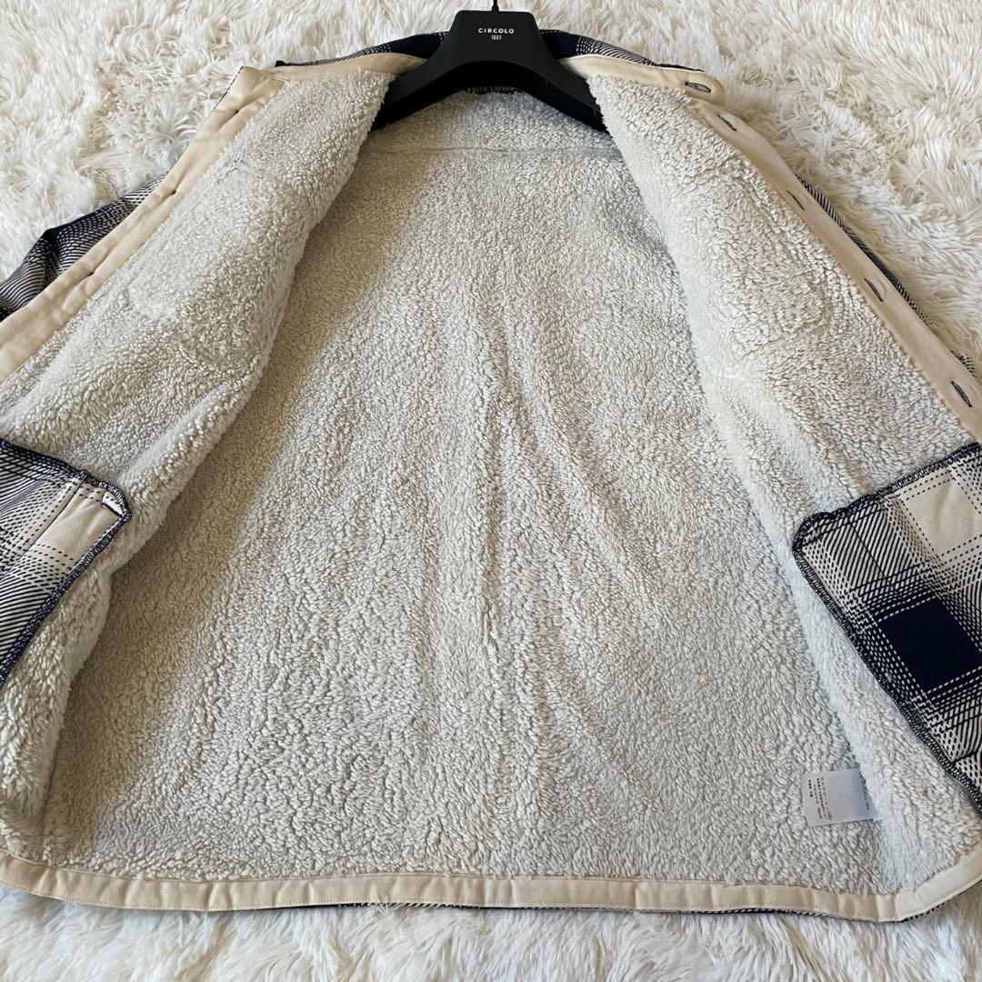 美品 RALPH LAUREN ラルフローレン 裏ボア チェック ジャケット M