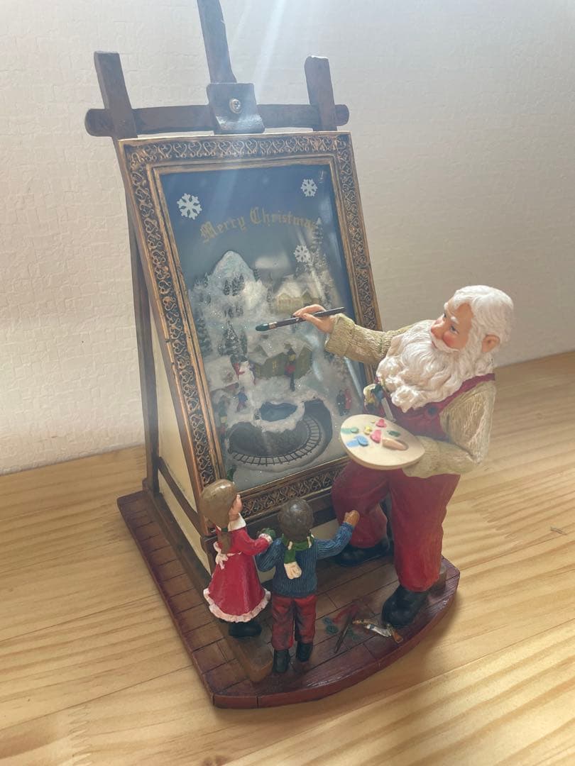 サンタクロース クリスマス オルゴール　フィギュア サンタクロースフィギュアSレッド/ギフトバッグ32cm｜クリスマス雑貨の