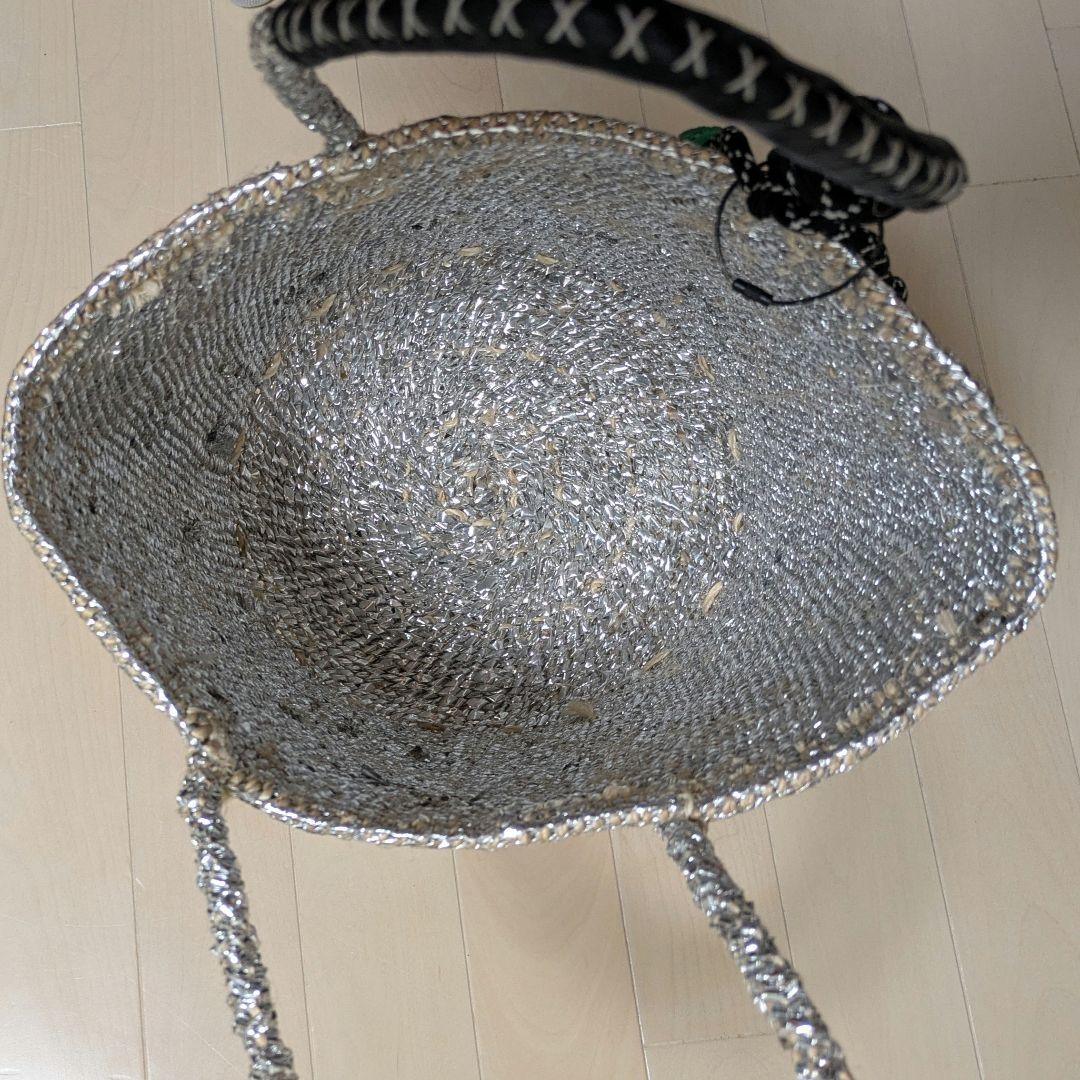 公式購入】meong blue メオンブルー サイザルバッグ シルバー ML