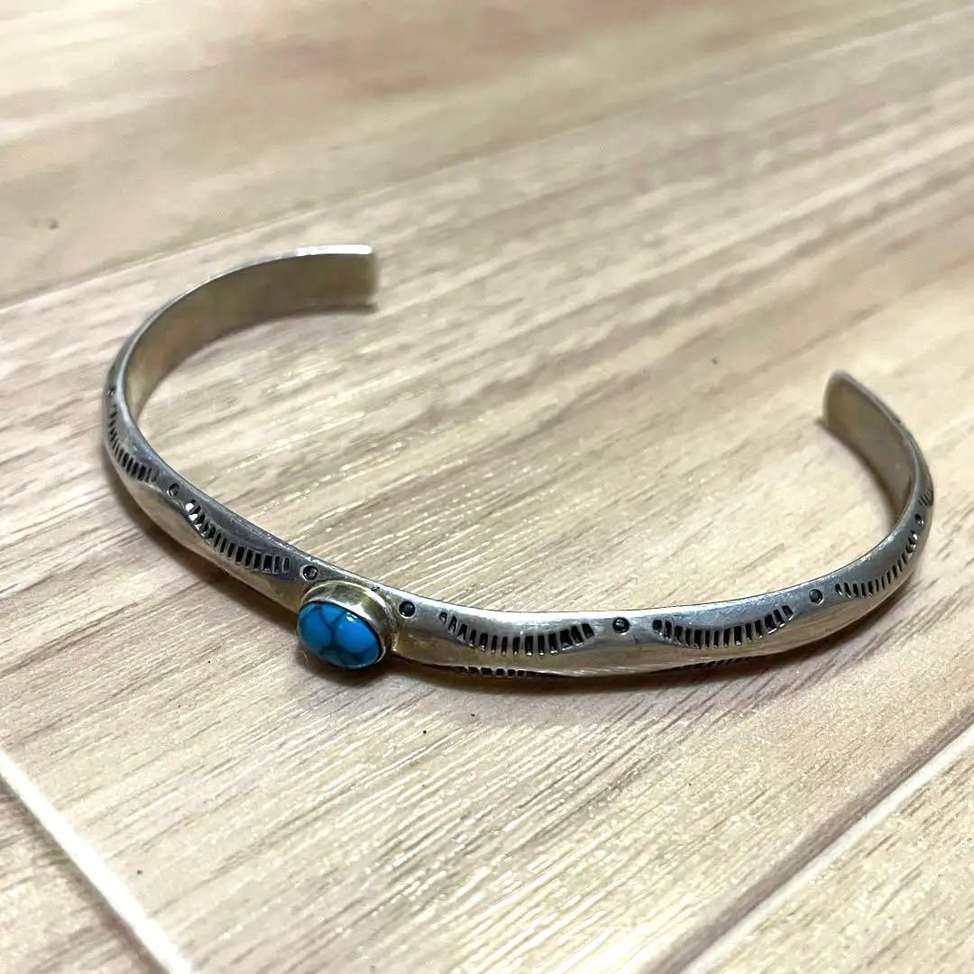 【希少レア】 シルバーバングル インディアン ナバホ アメカジ ターコイズ ターコイズバングル ナバホ インディアンジュエリー/ネイティブ