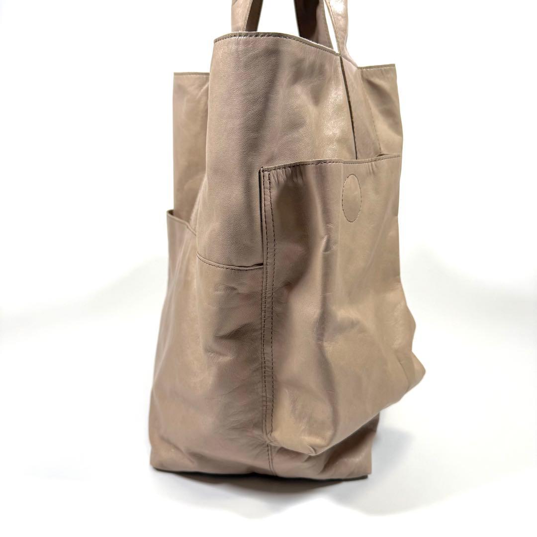 未使用に近い】ヨーガンレール トートバッグ シワ加工 馬革 アイボリー