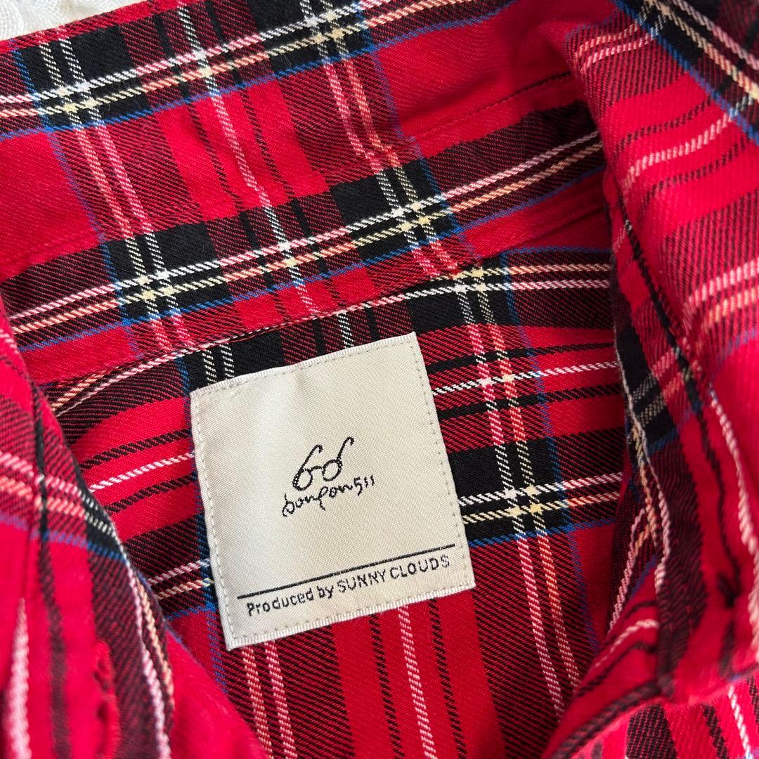 サニークラウズ】ponさんコラボ 赤タータンチェックワンピース MP 眼鏡