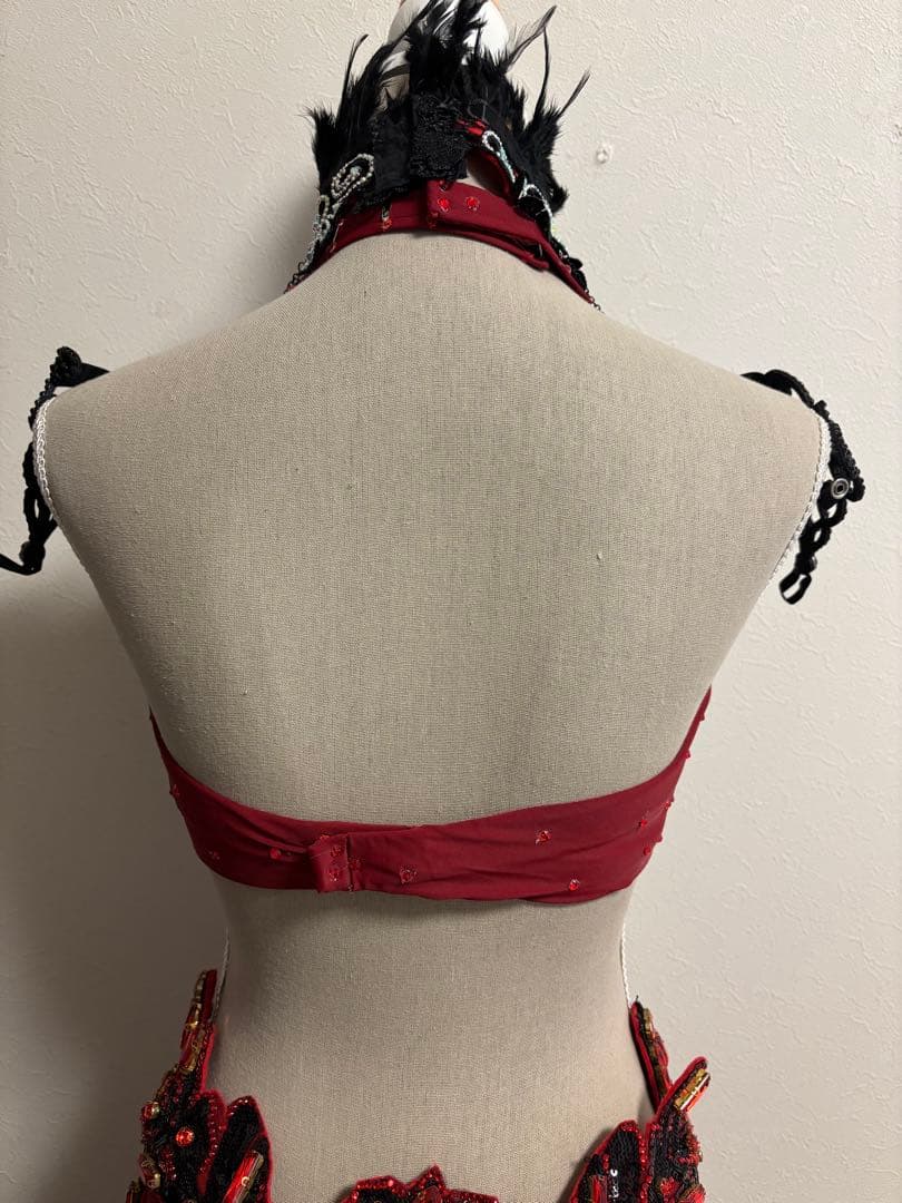 bbb様専用＊エジプト製＊ベリーダンス 衣装セットアップ (赤と黒