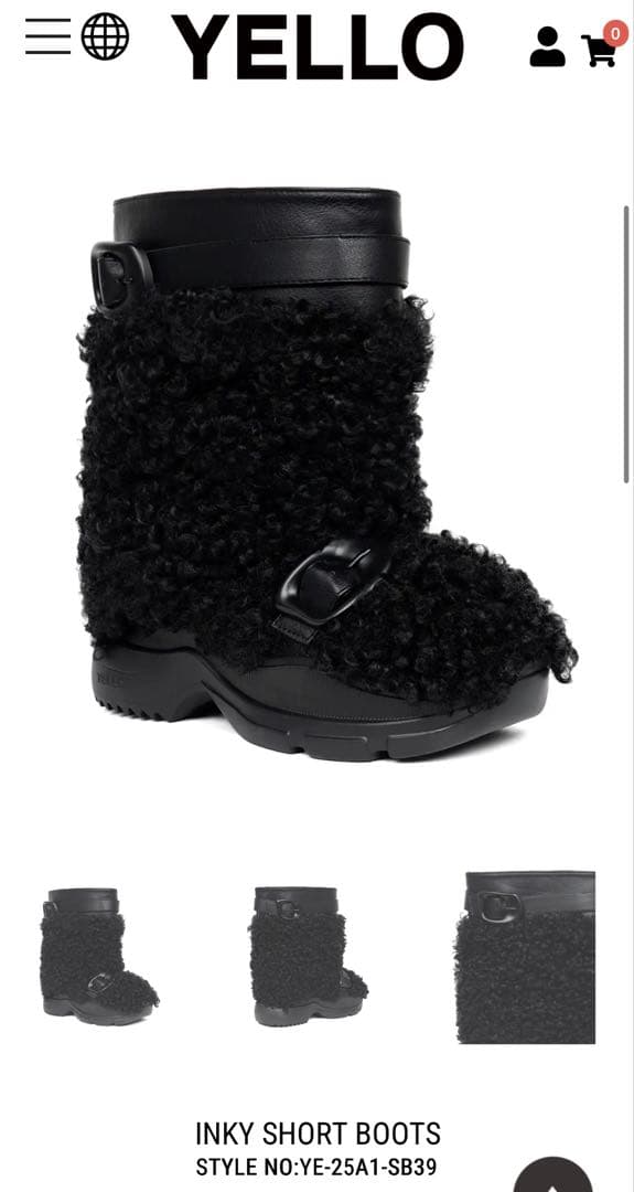 YELLO INKY SHORT BOOTS ブラック SHORT BOOTS – YELLO