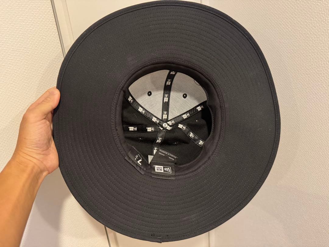 ニューエラ ブリムハット 7 1/4 57.7cm 黒 美品