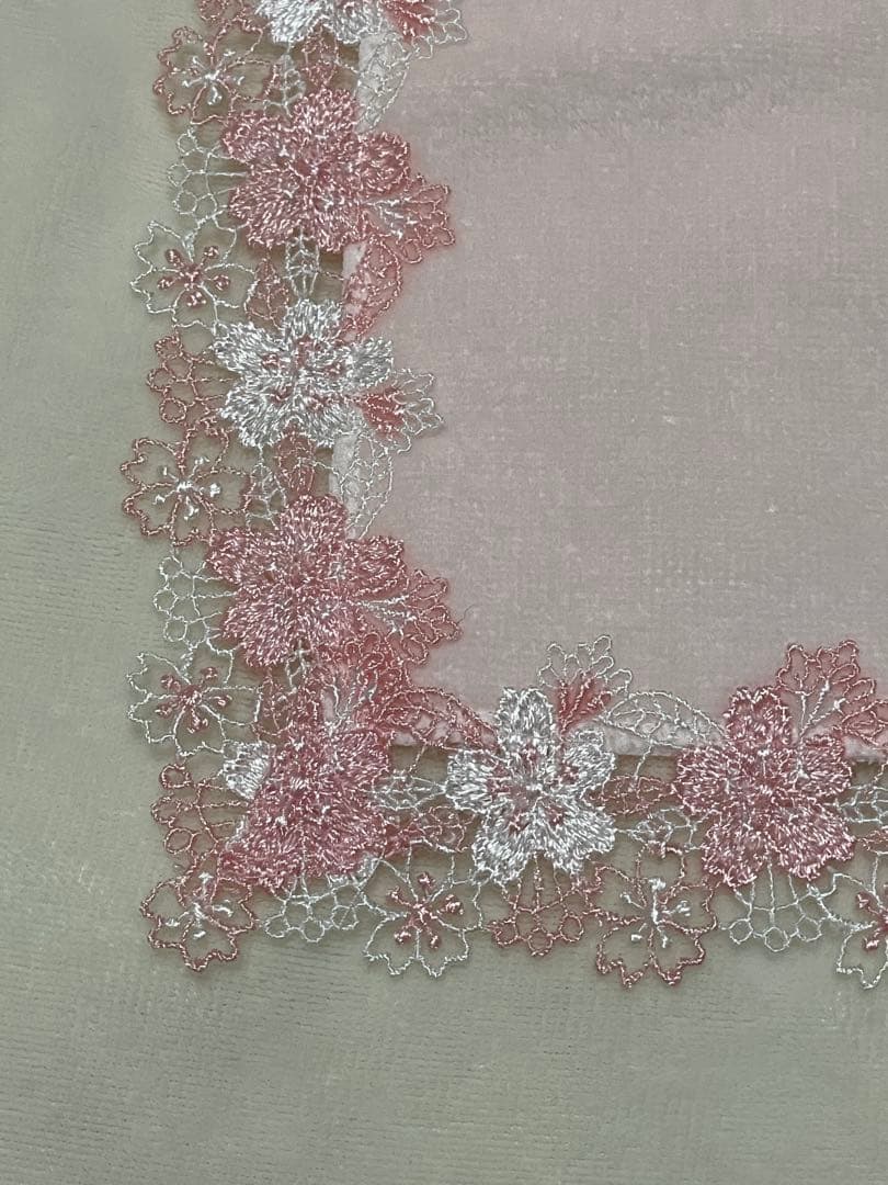 近沢レース ハンカチ 婦人画報別注 春爛漫 桜便り 桜ひらひら 5枚