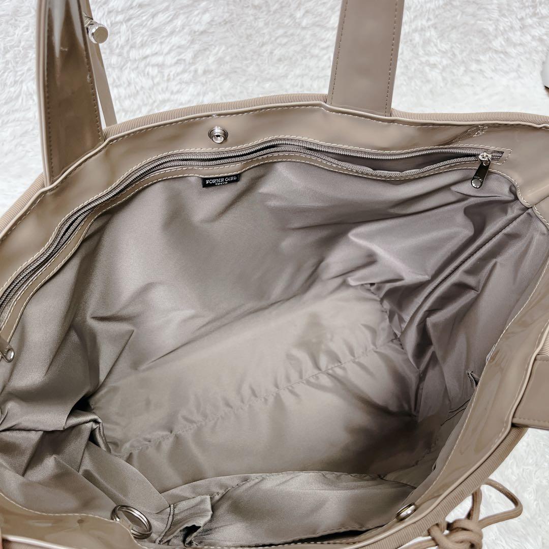PORTER ポーターガール エナメル トートバッグ 底鋲 自立 - メルカリ