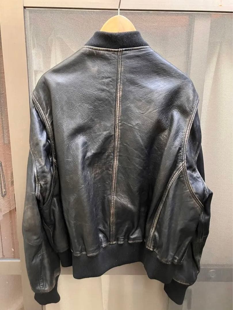 ZARA シープレザー ヴィンテージエフェクト レザーボンバー - メルカリ