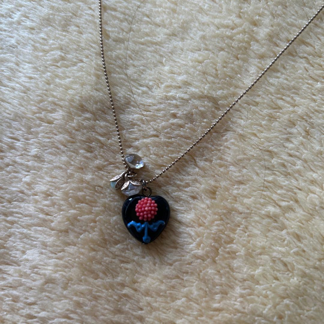 ジュンコパリ junco paris ネックレス ハート フラワー ブラック