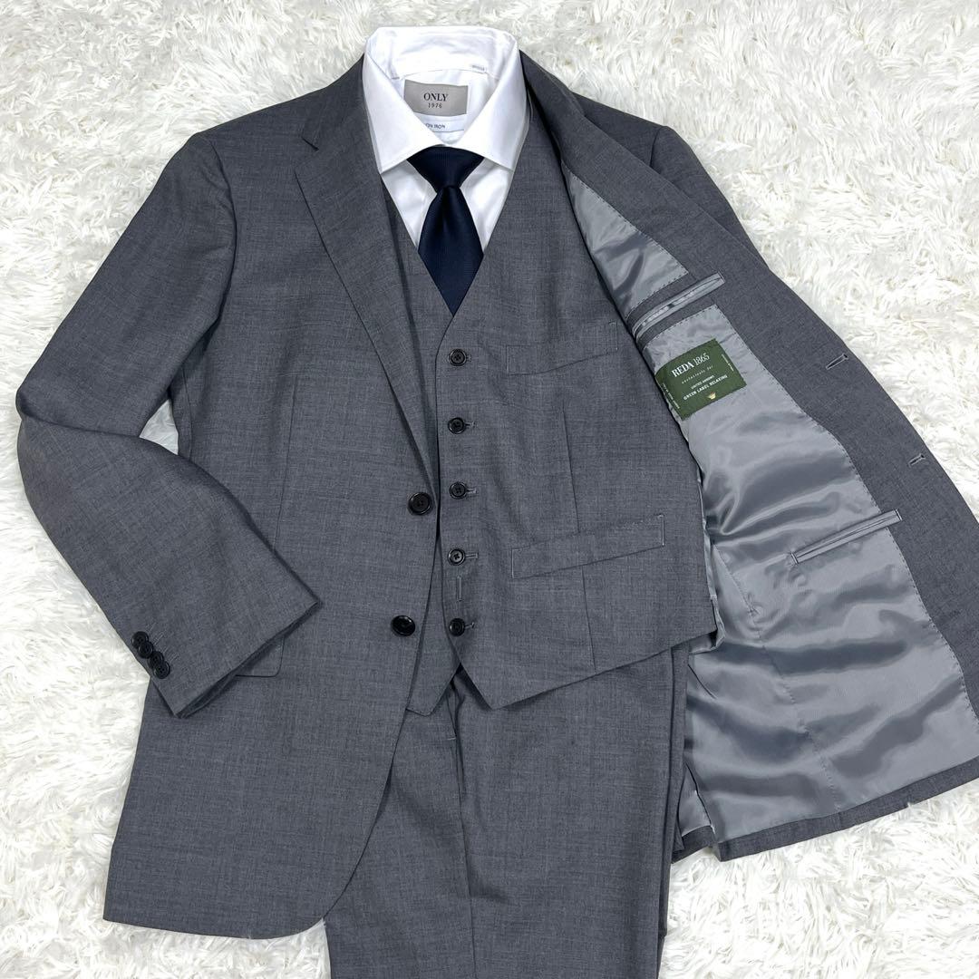 美品✨グリーンレーベルリラクシング スリーピーススーツ MサイズグレーREDA green label relaxing（グリーンレーベルリラクシング） カジュアル