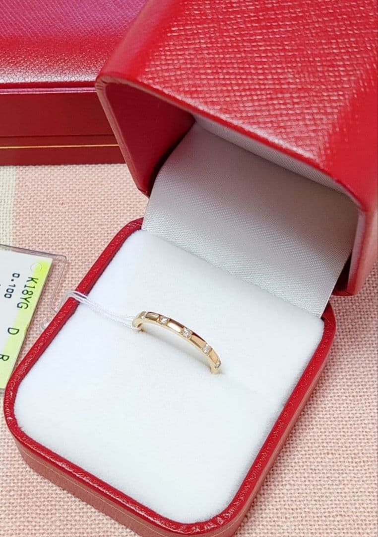 新入荷 未使用品 k18 天然ダイヤモンド 0.10ct リング