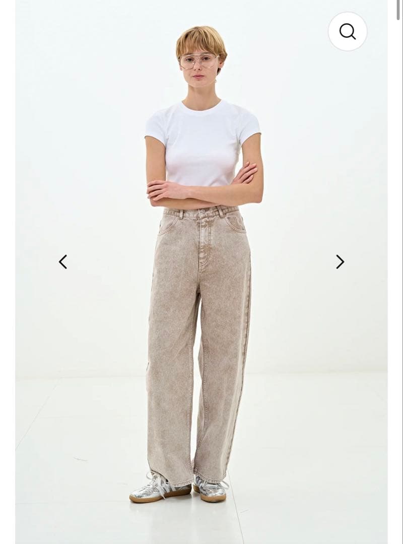 THETOE オリンピアデニムパンツハイウエスト ワイドレッグデニム S