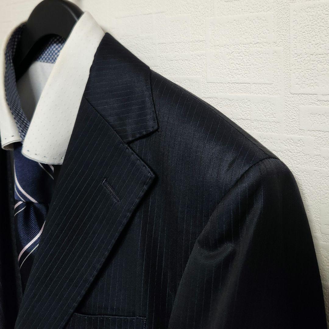 レダ × グローバルスタイル メンズ スーツ スリーピース 濃紺