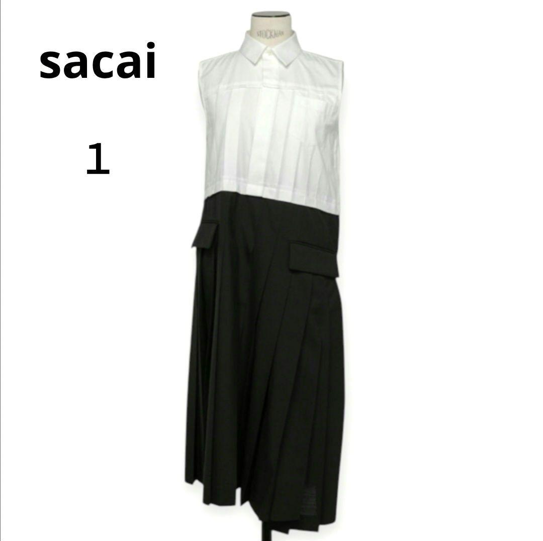 美品 sacai スーチング ミディドレス プリーツ 異素材 Ｓ 美品 sacai スーチング ミディドレス プリーツ 異素材 S - メルカリ