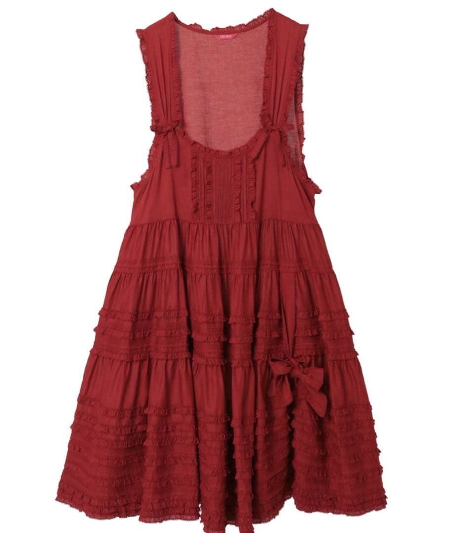 タグ付き新品未使用　ピンクハウス　たくし上げリボン付きローンタブリエ タグ付き新品未使用 ピンクハウス たくし上げリボン付きローンタブリエ