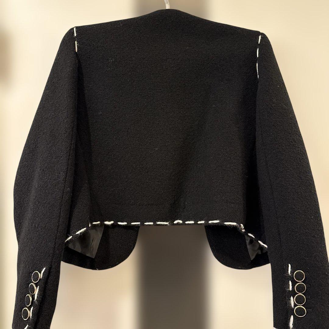 sheller黒 ポケット付きジャケット美品！シェリエアニュアンスミラ