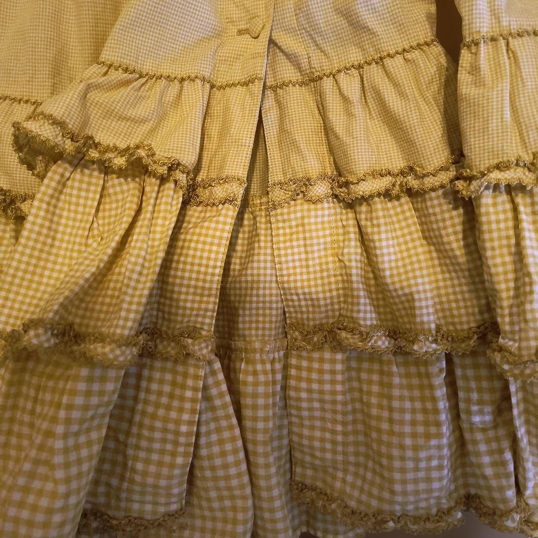 WONDERFUL WORLD 黄色ギンガムチェックロングワンピース（中古品