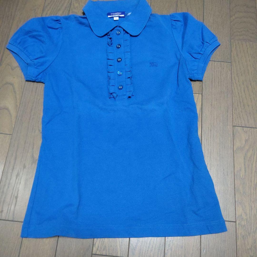 そ*と様 BURBERRY バーバリー フリル ポロシャツ ロゴ 刺繍 カットソ BURBERRY (バーバリー) バーバリーチェックカラー 半袖 ポロシャツ
