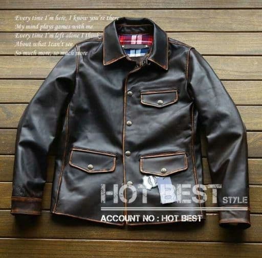 L【新作新品】最高級 茶心馬革ホースハイド ベジタブルタンニンなめしジャケット L【新作新品】最高級 茶心馬革ホースハイド ベジタブルタンニンなめし