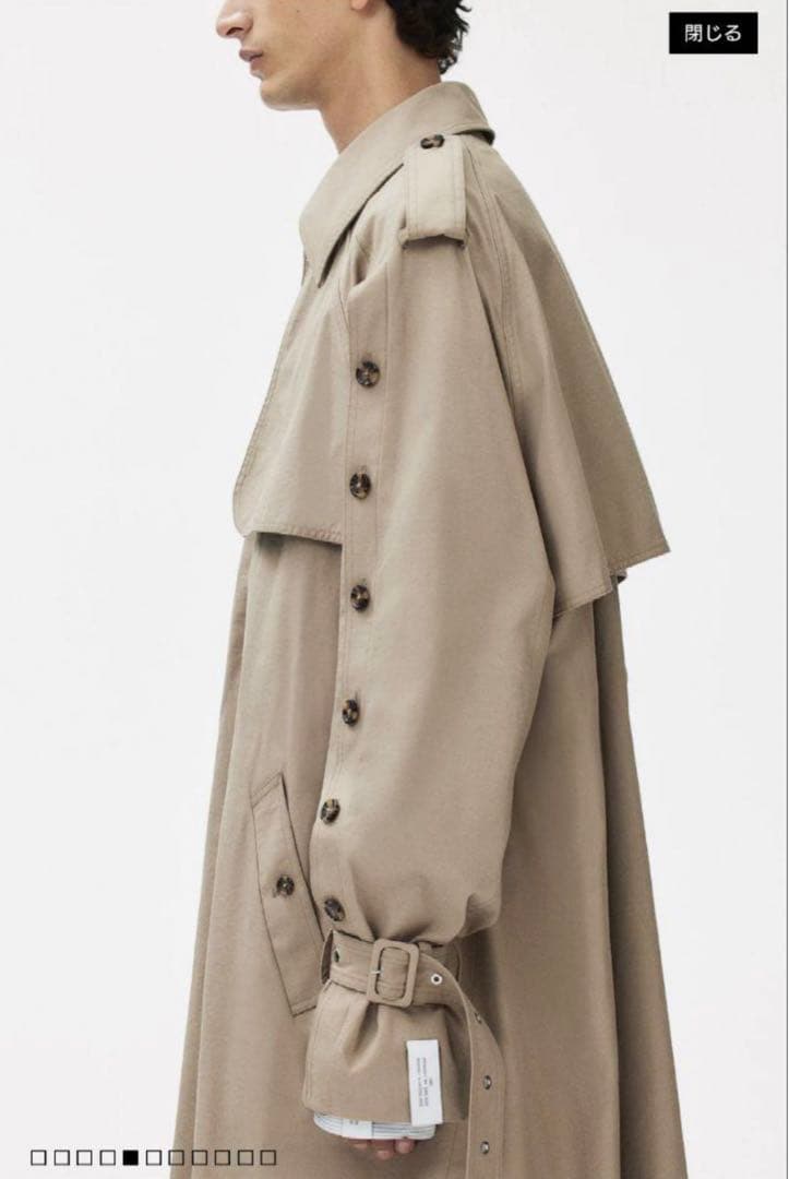 最終値下げ) rokh h&m ボタンディテールツイルトレンチコート - メルカリ