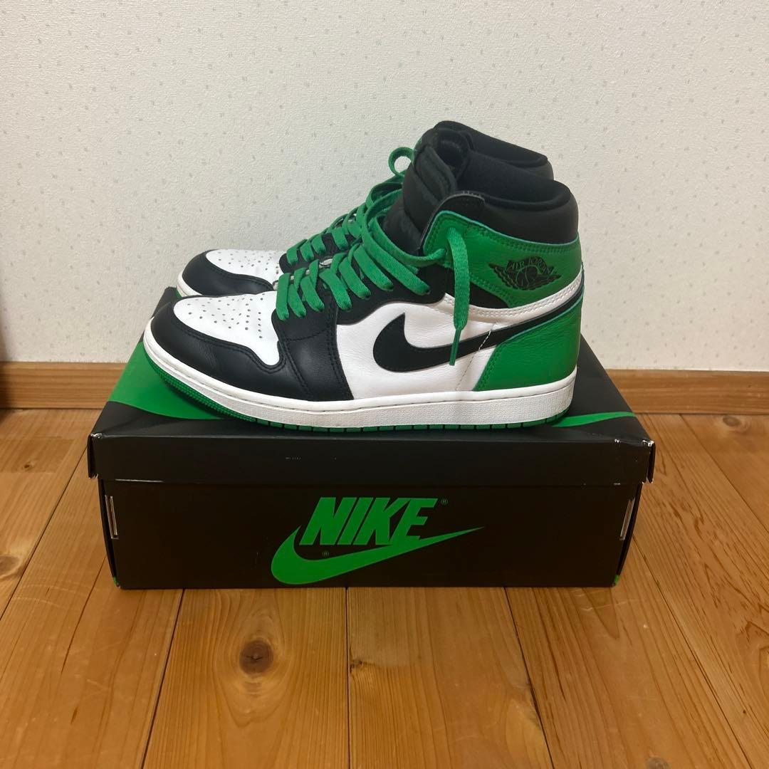 Nike エアジョーダン1 ハイカットスニーカー ブラック/グリーン NIKE(ナイキ) AIR JORDAN 1 MID 