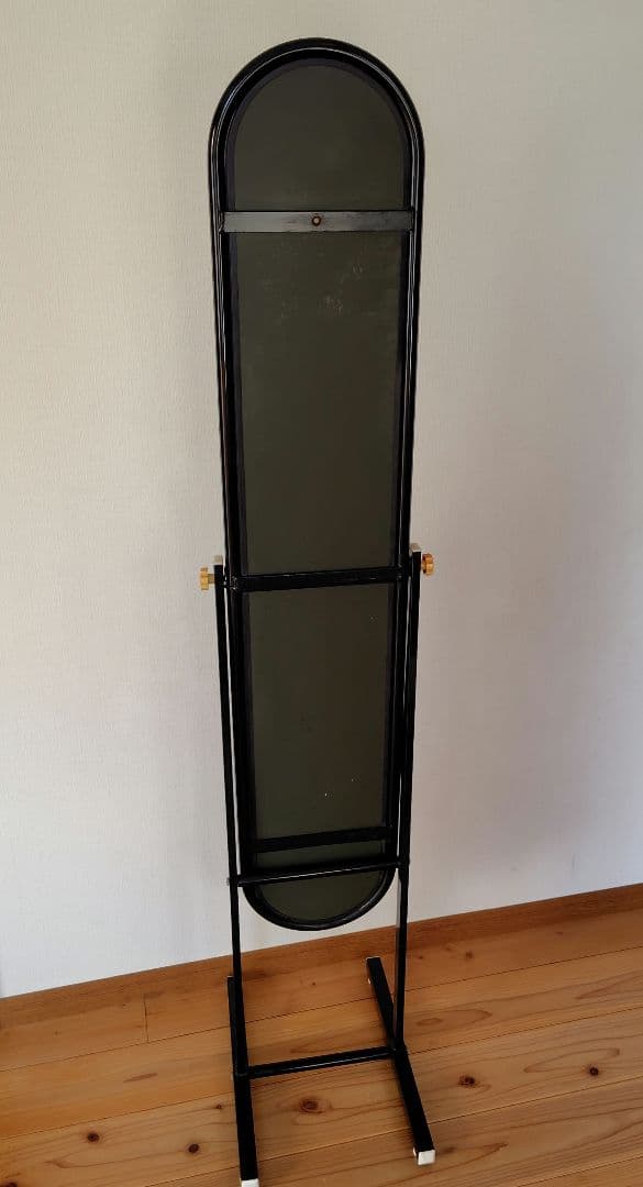 昭和レトロ アンティーク アイアンフレーム スタンドミラー 姿見 黒