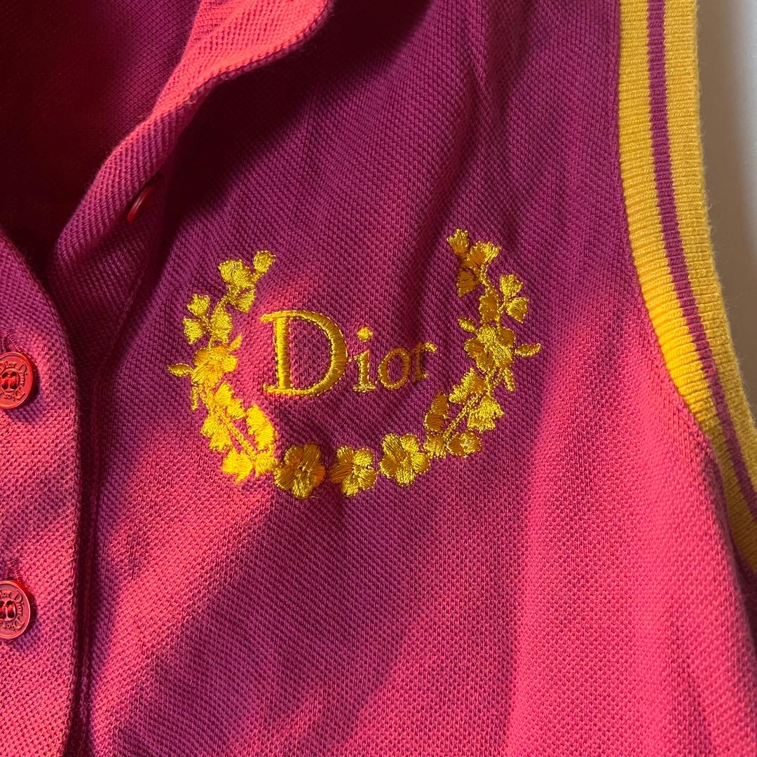【週末限定セール】Dior ディオールノースリブポロシャツ ディオールロゴがワンポイント♪【Dior】コットン ポロシャツ (Dior