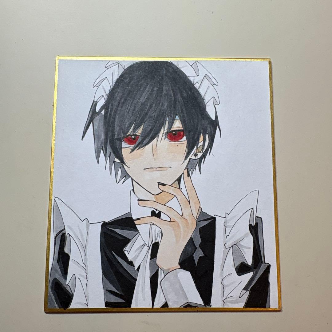 崎*様 手描きイラスト オリジナル メイド服男子 - メルカリ