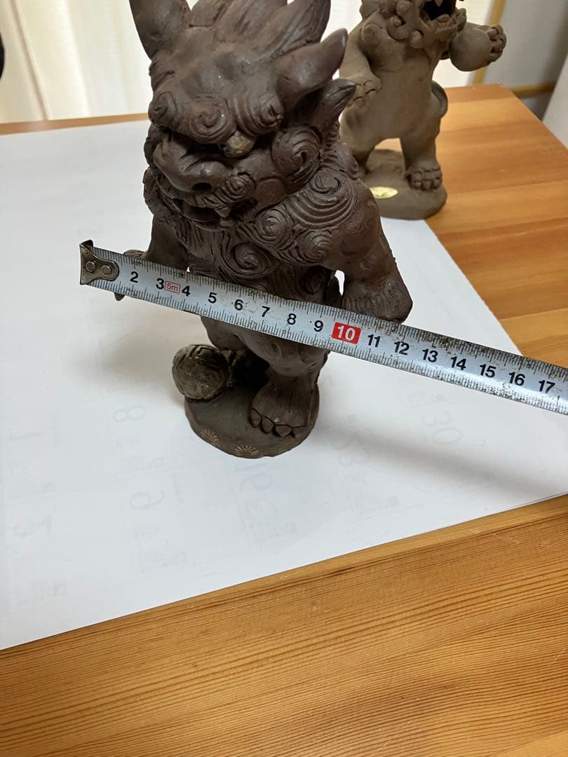 琉球 沖縄 壺屋焼 立ちシーサー二体 ヤチムン やちむん