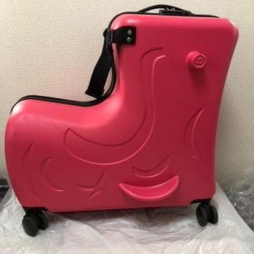 中古】子供が乗れるキャリーケース キッズトラベル M ピーチピンクZ21