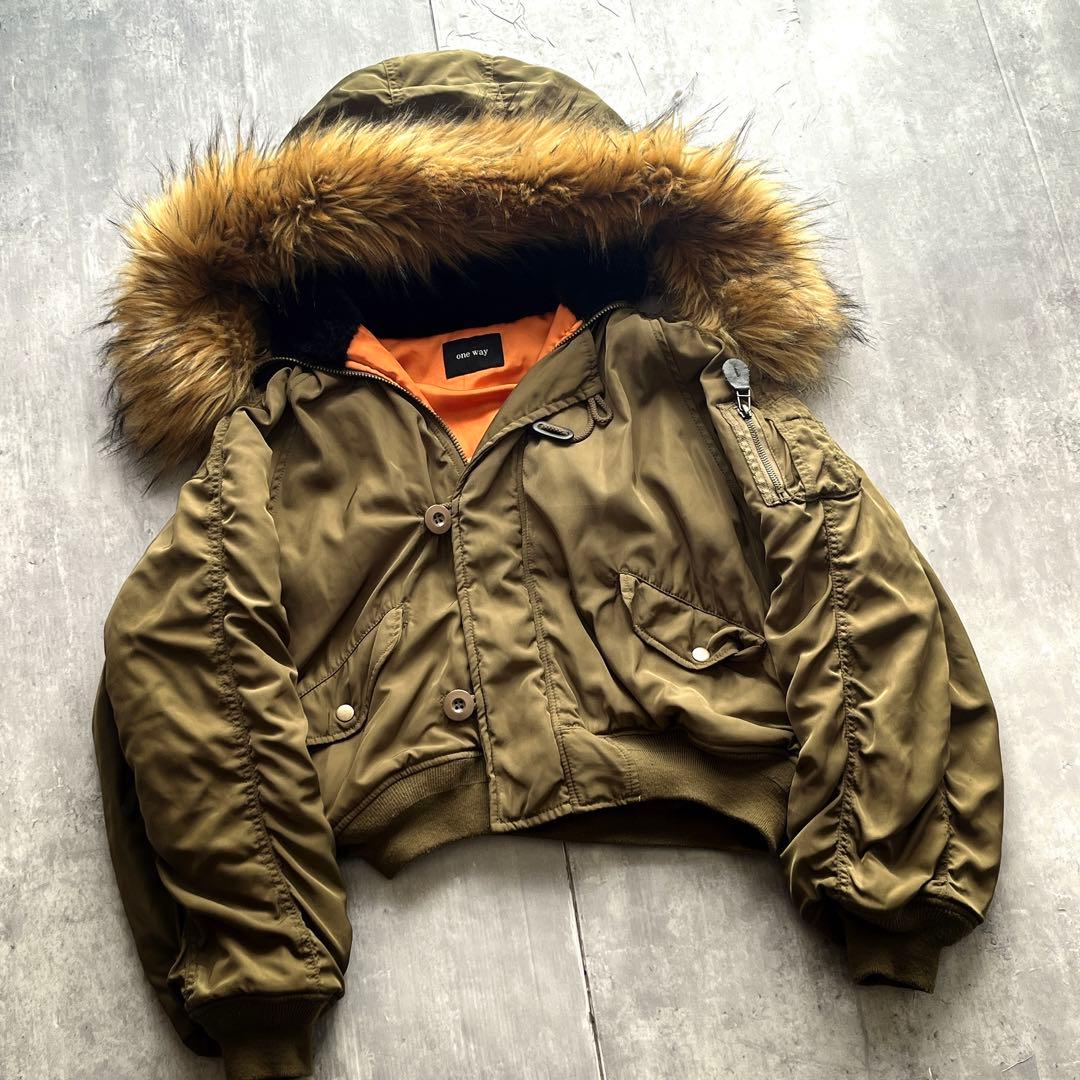 Y2K 平成 ギャル N2B ファー フライトジャケット 超短丈 グランジ