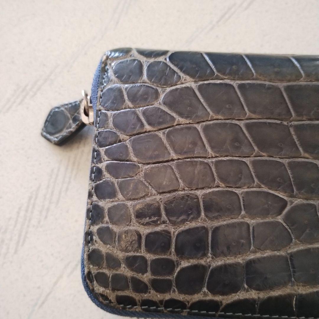 奴凧様専用】GODANEシャインクロコダイル長財布 ブルーグレー 男性女性