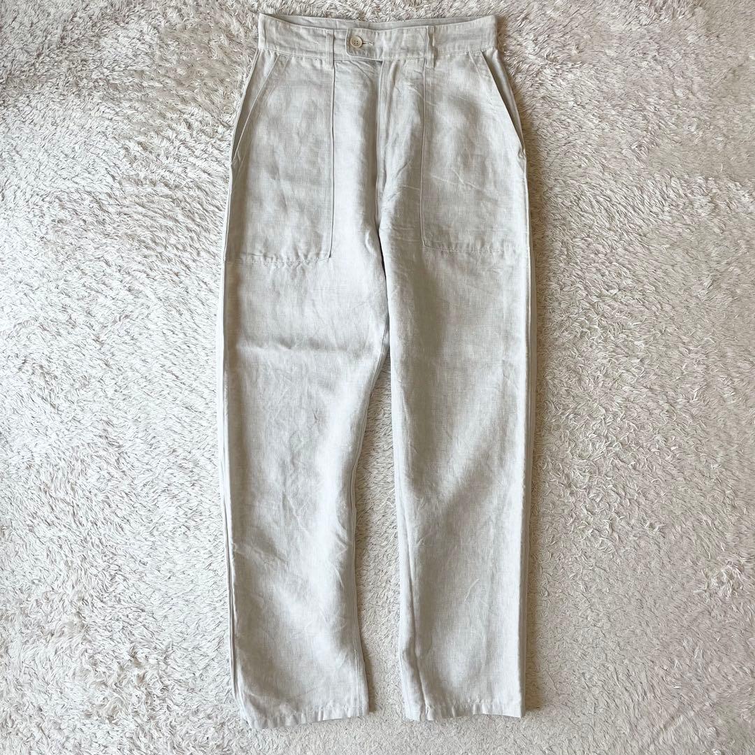 45R 極美品 リネンの908ベイカーパンツ 1 ナチュラル 45R撚杢平の908ベイカーパンツ: WOMEN｜45R