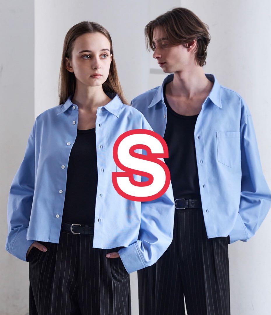 CLEL ロイヤルオックスフォードクロップドシャツ サックスブルー S